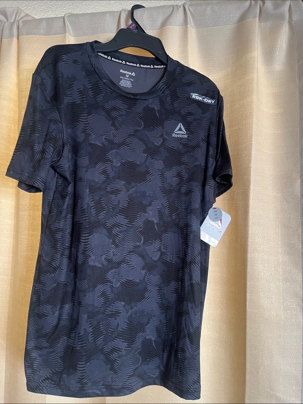 Reebok Black/Charcoal Camouflage RBK-DRY Performance Tee